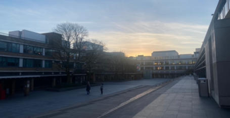 A sunset over Alexandra Square