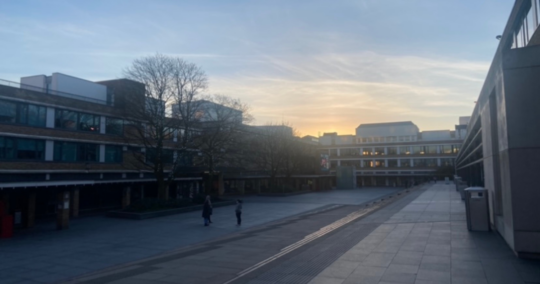 A sunset over Alexandra Square